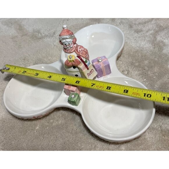 Avon Snowlady Candy Dish 2003 Presidents Club Collection Holiday Snowman Ceramic - Picture 11 of 12